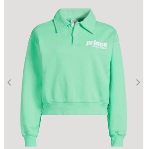 Sporty & Rich Green Cropped Polo Sweatshirt